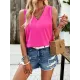 Solid Color Split-Joint Loose Sleeveless V-Neck Vest Top Solid Color Split-Joint Loose Sleeveless V-Neck Vest Top