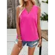 Solid Color Split-Joint Loose Sleeveless V-Neck Vest Top Solid Color Split-Joint Loose Sleeveless V-Neck Vest Top
