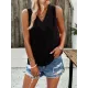 Solid Color Split-Joint Loose Sleeveless V-Neck Vest Top Solid Color Split-Joint Loose Sleeveless V-Neck Vest Top