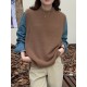 Solid Color Split-Joint Split-side High-low Loose Round-neck Vest Top Knitwear Solid Color Split-Joint Split-side High-low Loose Round-neck Vest Top Knitwear