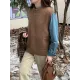 Solid Color Split-Joint Split-side High-low Loose Round-neck Vest Top Knitwear Solid Color Split-Joint Split-side High-low Loose Round-neck Vest Top Knitwear