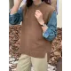 Solid Color Split-Joint Split-side High-low Loose Round-neck Vest Top Knitwear Solid Color Split-Joint Split-side High-low Loose Round-neck Vest Top Knitwear