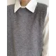 Solid Color Split-Joint Split-side High-low Loose Round-neck Vest Top Knitwear Solid Color Split-Joint Split-side High-low Loose Round-neck Vest Top Knitwear