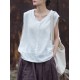 Fringed Pleated Solid Color Split-Joint Loose Sleeveless V-Neck Vest Top Fringed Pleated Solid Color Split-Joint Loose Sleeveless V-Neck Vest Top