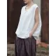 Fringed Pleated Solid Color Split-Joint Loose Sleeveless V-Neck Vest Top Fringed Pleated Solid Color Split-Joint Loose Sleeveless V-Neck Vest Top