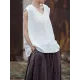Fringed Pleated Solid Color Split-Joint Loose Sleeveless V-Neck Vest Top Fringed Pleated Solid Color Split-Joint Loose Sleeveless V-Neck Vest Top