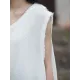 Fringed Pleated Solid Color Split-Joint Loose Sleeveless V-Neck Vest Top Fringed Pleated Solid Color Split-Joint Loose Sleeveless V-Neck Vest Top