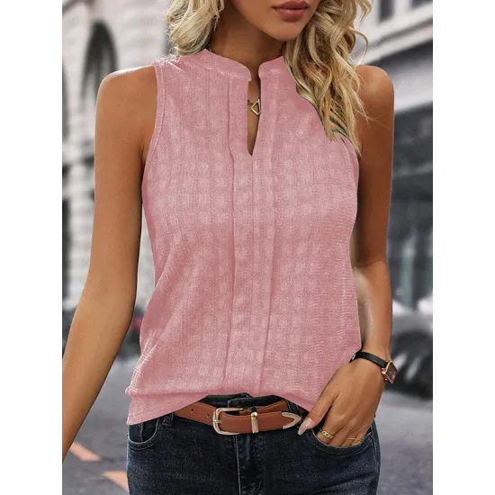 Solid Color Loose Sleeveless V-Neck Vest Top Solid Color Loose Sleeveless V-Neck Vest Top