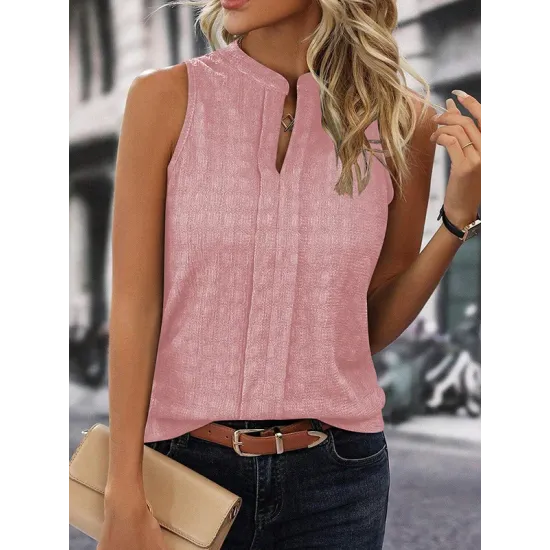 Solid Color Loose Sleeveless V-Neck Vest Top Solid Color Loose Sleeveless V-Neck Vest Top