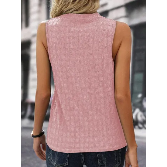 Solid Color Loose Sleeveless V-Neck Vest Top Solid Color Loose Sleeveless V-Neck Vest Top
