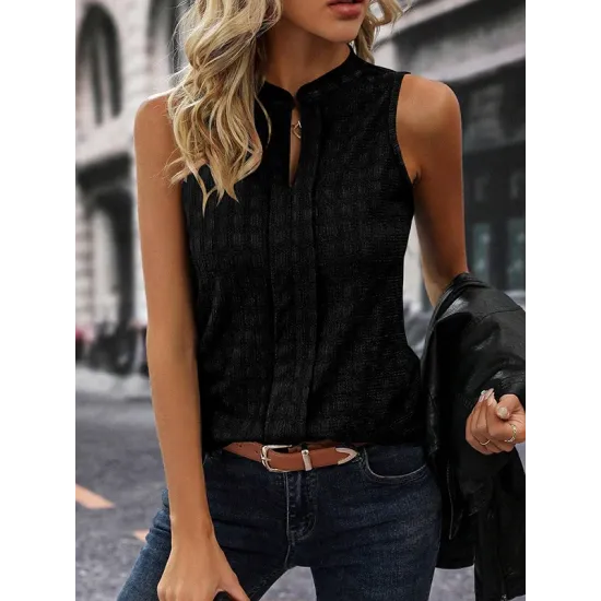 Solid Color Loose Sleeveless V-Neck Vest Top Solid Color Loose Sleeveless V-Neck Vest Top