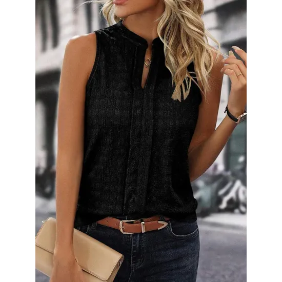 Solid Color Loose Sleeveless V-Neck Vest Top Solid Color Loose Sleeveless V-Neck Vest Top