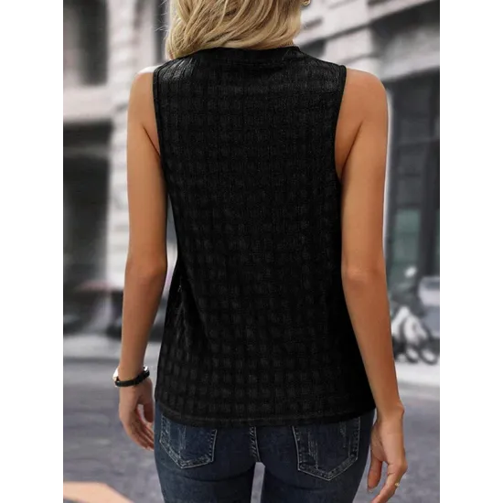 Solid Color Loose Sleeveless V-Neck Vest Top Solid Color Loose Sleeveless V-Neck Vest Top