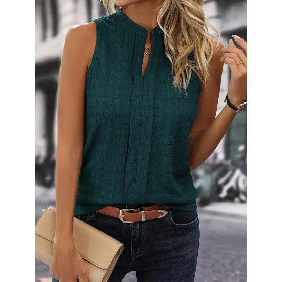 Solid Color Loose Sleeveless V-Neck Vest Top Solid Color Loose Sleeveless V-Neck Vest Top