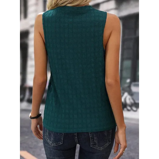 Solid Color Loose Sleeveless V-Neck Vest Top Solid Color Loose Sleeveless V-Neck Vest Top