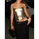 Shiny Solid Color Skinny Sleeveless Tube Vest Top Shiny Solid Color Skinny Sleeveless Tube Vest Top