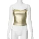 Shiny Solid Color Skinny Sleeveless Tube Vest Top Shiny Solid Color Skinny Sleeveless Tube Vest Top