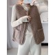 Split-Joint Velvet Loose Sleeveless Round-neck Vest Outerwear Split-Joint Velvet Loose Sleeveless Round-neck Vest Outerwear
