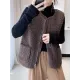 Split-Joint Velvet Loose Sleeveless Round-neck Vest Outerwear Split-Joint Velvet Loose Sleeveless Round-neck Vest Outerwear
