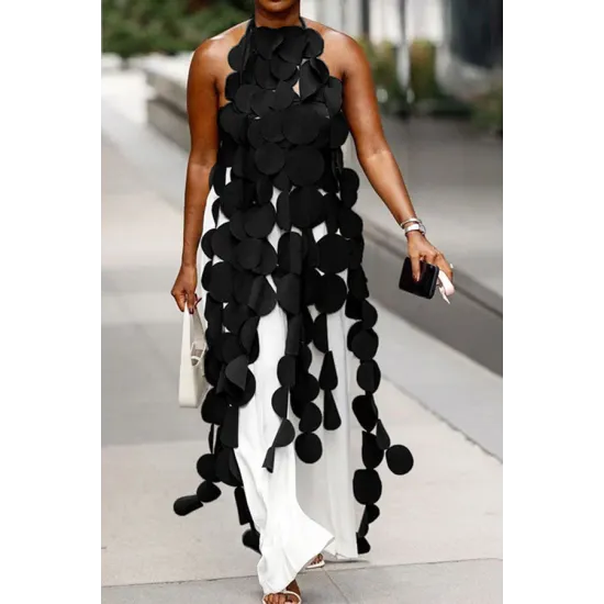 Hollow Polka-Dot Solid Color Split-Joint Split-side Irregular clipping Loose Stand Collar Vest Top