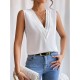 Layered Solid Color Loose Sleeveless V-Neck Vest Top Layered Solid Color Loose Sleeveless V-Neck Vest Top