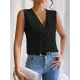 Layered Solid Color Loose Sleeveless V-Neck Vest Top Layered Solid Color Loose Sleeveless V-Neck Vest Top