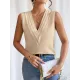 Layered Solid Color Loose Sleeveless V-Neck Vest Top Layered Solid Color Loose Sleeveless V-Neck Vest Top