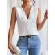 Layered Solid Color Loose Sleeveless V-Neck Vest Top Layered Solid Color Loose Sleeveless V-Neck Vest Top