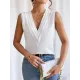 Layered Solid Color Loose Sleeveless V-Neck Vest Top Layered Solid Color Loose Sleeveless V-Neck Vest Top