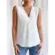 Layered Solid Color Loose Sleeveless V-Neck Vest Top Layered Solid Color Loose Sleeveless V-Neck Vest Top