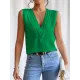 Layered Solid Color Loose Sleeveless V-Neck Vest Top Layered Solid Color Loose Sleeveless V-Neck Vest Top