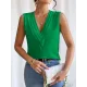 Layered Solid Color Loose Sleeveless V-Neck Vest Top Layered Solid Color Loose Sleeveless V-Neck Vest Top
