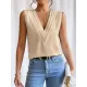 Layered Solid Color Loose Sleeveless V-Neck Vest Top Layered Solid Color Loose Sleeveless V-Neck Vest Top