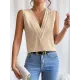 Layered Solid Color Loose Sleeveless V-Neck Vest Top Layered Solid Color Loose Sleeveless V-Neck Vest Top