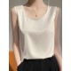 Solid Color Loose Sleeveless Round-Neck Vest Top Solid Color Loose Sleeveless Round-Neck Vest Top
