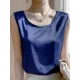 Solid Color Loose Sleeveless Round-Neck Vest Top Solid Color Loose Sleeveless Round-Neck Vest Top