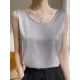 Solid Color Loose Sleeveless Round-Neck Vest Top Solid Color Loose Sleeveless Round-Neck Vest Top