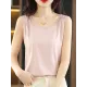 Solid Color Loose Sleeveless Round-Neck Vest Top Solid Color Loose Sleeveless Round-Neck Vest Top