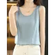Solid Color Loose Sleeveless Round-Neck Vest Top Solid Color Loose Sleeveless Round-Neck Vest Top