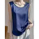 Solid Color Loose Sleeveless Round-Neck Vest Top Solid Color Loose Sleeveless Round-Neck Vest Top