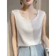 Solid Color Loose Sleeveless Round-Neck Vest Top Solid Color Loose Sleeveless Round-Neck Vest Top