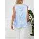Solid Color Split-Joint Loose Sleeveless V-neck Vest Top