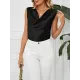 Solid Color Split-Joint Loose Sleeveless V-neck Vest Top