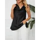 Solid Color Split-Joint Loose Sleeveless V-neck Vest Top