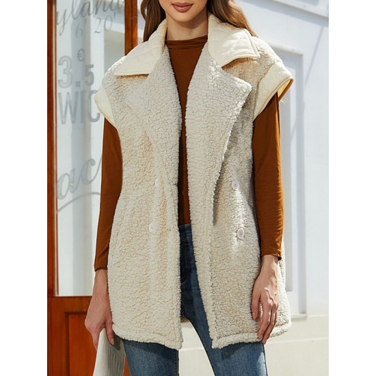 Split-Joint Velvet Loose Sleeveless Lapel Vest Top Split-Joint Velvet Loose Sleeveless Lapel Vest Top