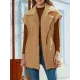 Split-Joint Velvet Loose Sleeveless Lapel Vest Top Split-Joint Velvet Loose Sleeveless Lapel Vest Top