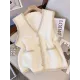 Buttoned Loose Sleeveless V-Neck Vest Outerwear Buttoned Loose Sleeveless V-Neck Vest Outerwear