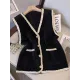 Buttoned Loose Sleeveless V-Neck Vest Outerwear Buttoned Loose Sleeveless V-Neck Vest Outerwear