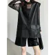 Buttoned Pockets Solid Color Loose Sleeveless V-neck Vest Outerwear Buttoned Pockets Solid Color Loose Sleeveless V-neck Vest Outerwear