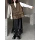 Buttoned Pockets Solid Color Loose Sleeveless V-neck Vest Outerwear Buttoned Pockets Solid Color Loose Sleeveless V-neck Vest Outerwear
